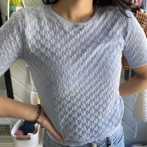 Zara Knit Short Sleeve Crop T Shirt